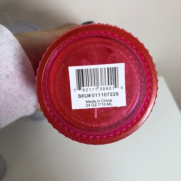 NEW 2021 Starbucks 24 oz Studded Tumbler Neon Barbie Pink - Picture 3 of 3